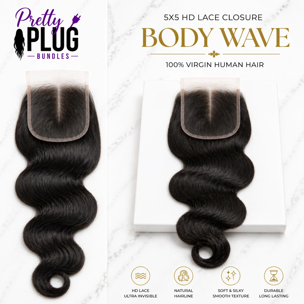 5x5 HD Lace Body Wave Closure
